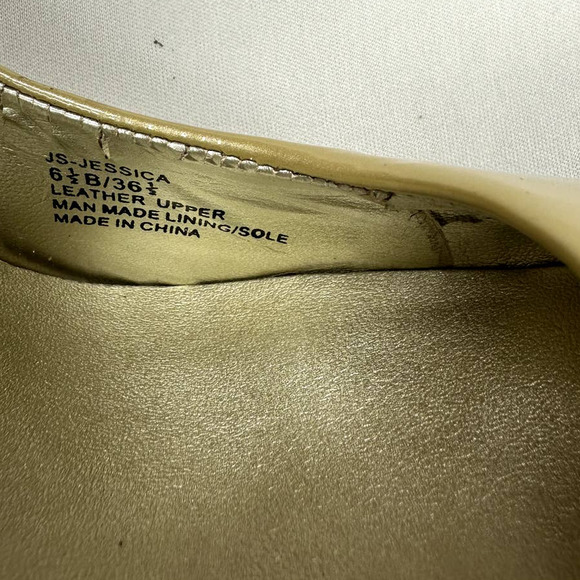 JESSICA SIMPSON HEELS GOLD PUMP SHOES SIZE 6.5 - Picture 6 of 13